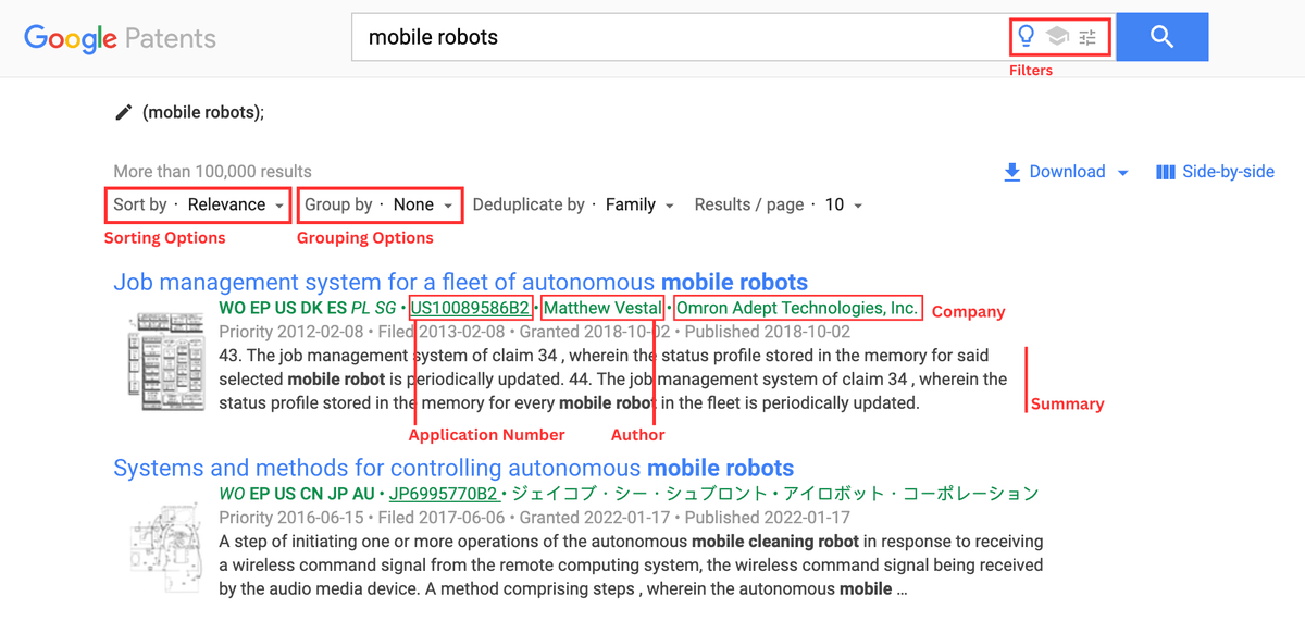 Google patent search library