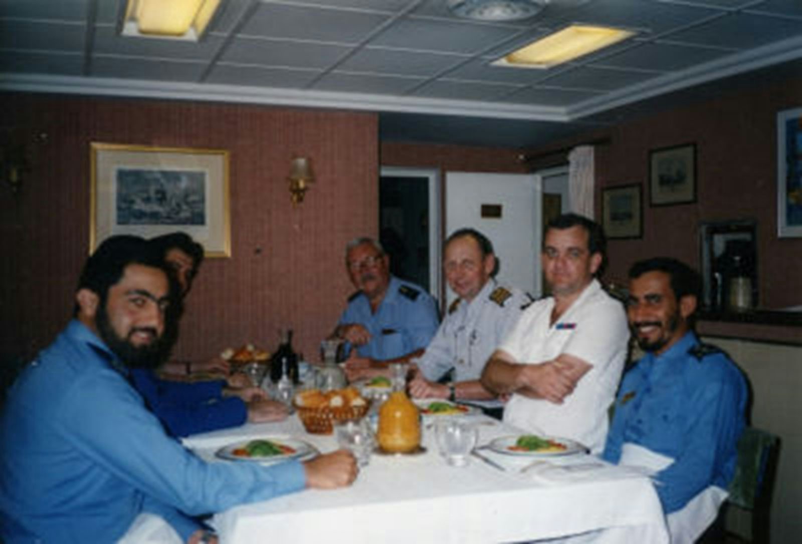 Kuwaiti, French, Belgian and Dutch sailors on board for lunch