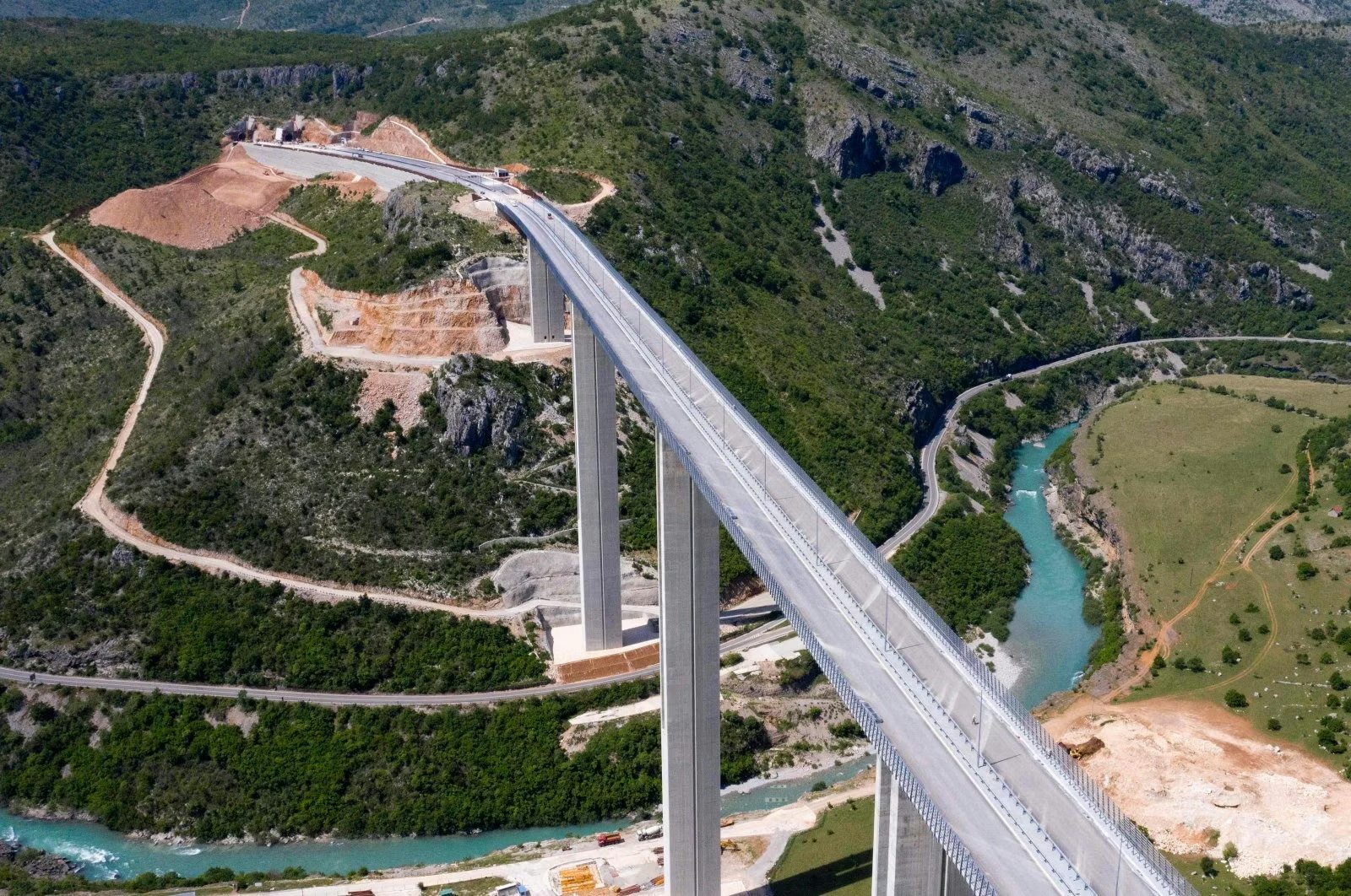 Highway from the city of Bar in Montenegro to Serbia near Matesevo, constructed by China Road and Bridge Corporation (CRBC)